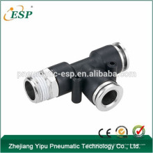 Zhejiang ESP pneumatique mâle run té en plastique air tuyau raccords types